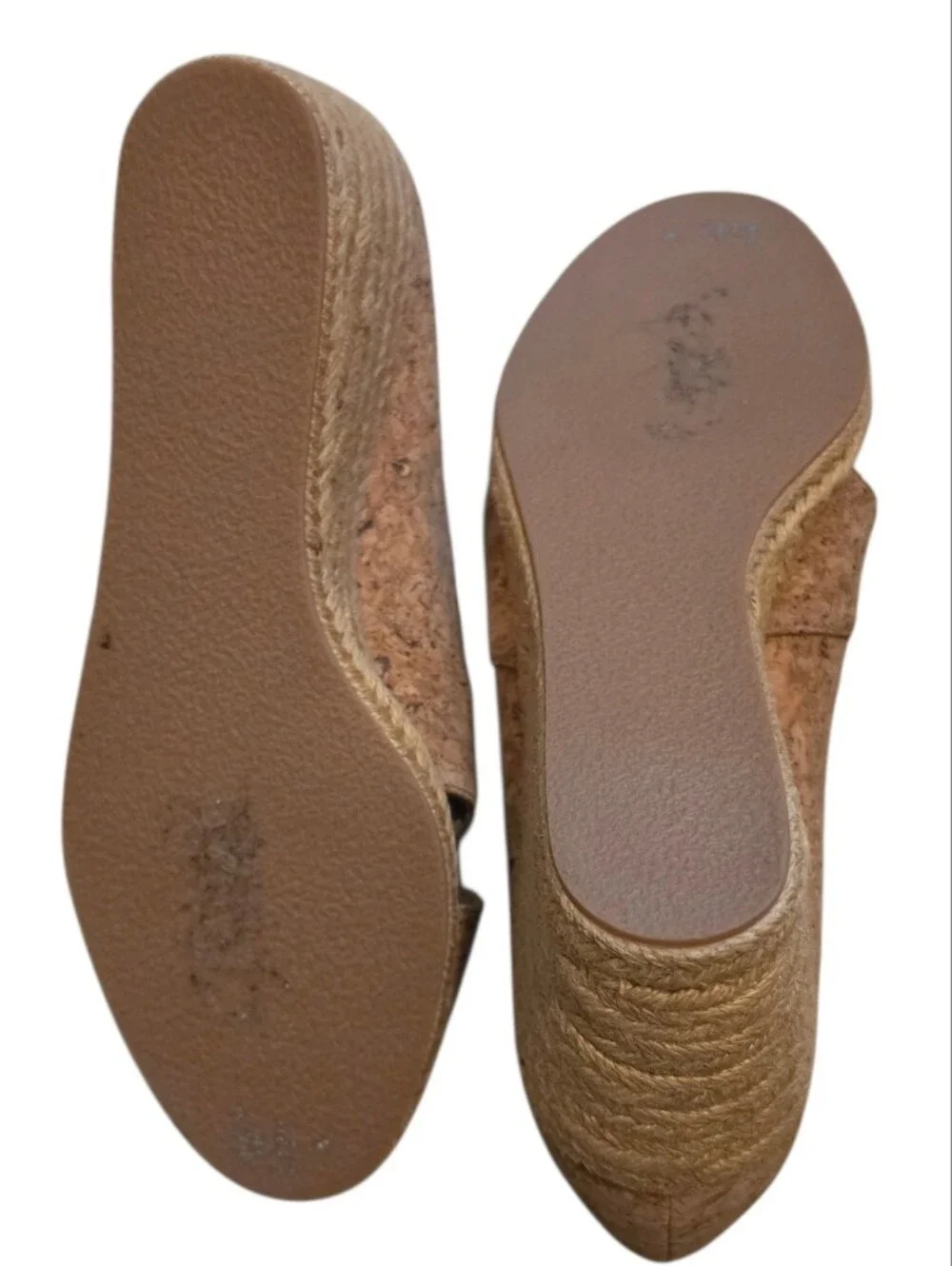 Jack Rogers Women’s Cork Peep-Toe Espradille Wedges in Brown - 8.5